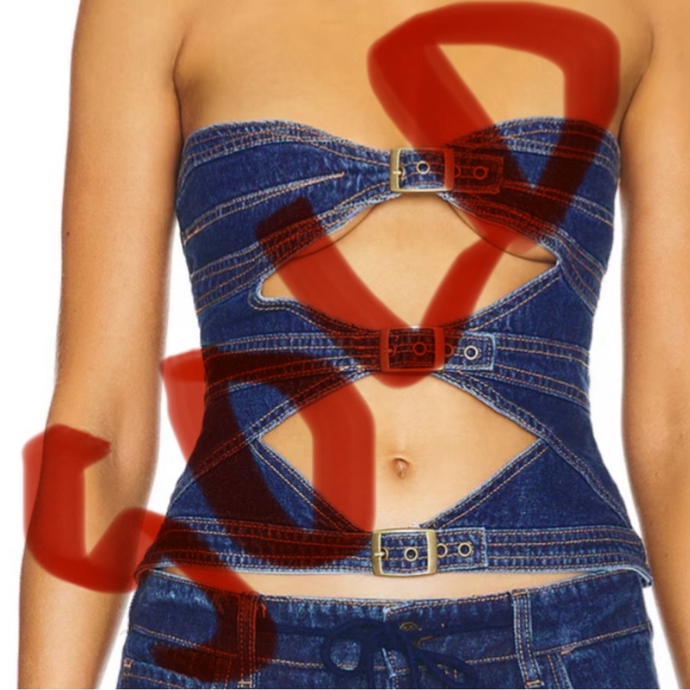 Buckle Corset in dark Denim REVOLVE